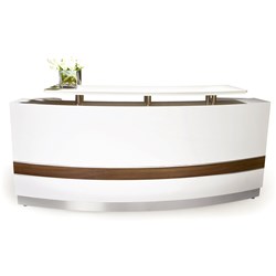 CONSERVATORY RECEPTION COUNTER 1800W X 1145D X 1150MMH GLOSS WHITE