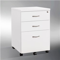 RECEPTION MOBILE PEDESTAL 2 DRAW 1 FILE 468W X 510D X 685MMH GLOSS WHITE
