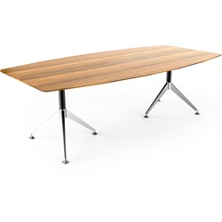NOVARA BOAT SHAPE BOARDROOM TABLE 2400W X 1200D X 750MMH ZEBRANO