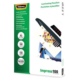 Fellowes Laminating Pouch A3 100 Micron Gloss Pack Of 100