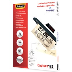 FELLOWES IMAGELAST LAMINATING POUCH A3 125 MICRON GLOSS PACK OF 100