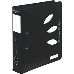 COLOURHIDE ZIP LEVER ARCH BINDER A4 70MM PP BLACK