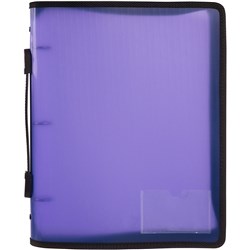 MARBIG ZIPPER BINDER WITH HANDLE A4 3 O-RING 25MM PURPLE