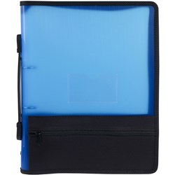 MARBIG ZIPPER BINDER WITH EXTRA STORAGE A4 2 O-RING 25MM BLUE