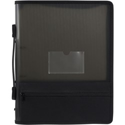 MARBIG ZIPPER BINDER WITH EXTRA STORAGE A4 2 O-RING 25MM SMOKE