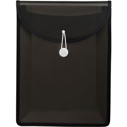 MARBIG DOCUMENT WALLET A4 TOP LOAD 65MM GUSSET SMOKE