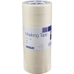 CUMBERLAND MASKING TAPE 36MM X 50M WHITE PACK OF 8