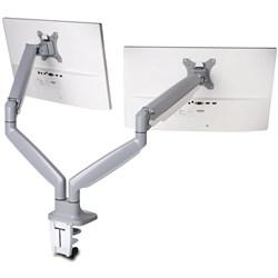 KENSINGTON SMARTFIT ONE-TOUCH DUAL MONITOR ARM SILVER GREY