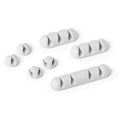 DURABLE CAVOLINE SELF-ADHESIVE CABLE CLIPS MIXED SIZES GREY PACK OF 7