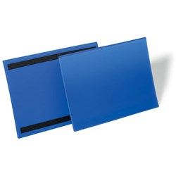DURABLE DOCUMENT POUCH MAGNETIC A4 LANDSCAPE BLUE PACK OF 50