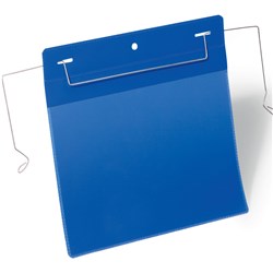 DURABLE LOGISTIC POCKET BINDER WITH WIRE STRAPS A5 LANDSCAPE BLUE PACK OF 50