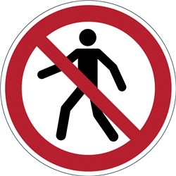 DURABLE MARKING SIGN PEDESTRIANS PROHIBITED 430MM RED
