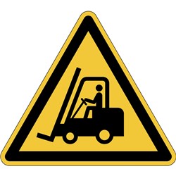 DURABLE MARKING SIGN CAUTION FORKLIFTS 430MM YELLOW