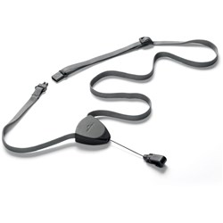 DURABLE TEXTILE LANYARD FLEX WITH BADGE REEL BLACK PACK OF 10