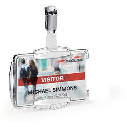 DURABLE RFID SECURE ID SINGLE CARD HOLDER WITH CLIP SILVER PACK OF 10