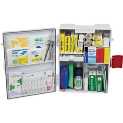 TRAFALGAR FIRST AID KIT NATIONAL WORKPLACE WALL MOUNT PLASTIC CASE WHITE