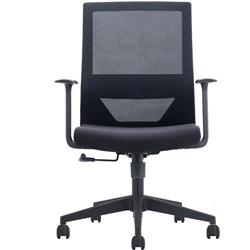 UTAH MESH BACK CHAIR MEDIUM BACK WITH ARMS BLACK