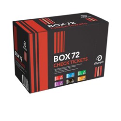 OLYMPIC CHECK TICKET BOOKS 1-100 ASSORTED BOX OF 72