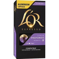 L'OR ESPRESSO COFFEE CAPSULES LUNGO PROFONDO BOX OF 100