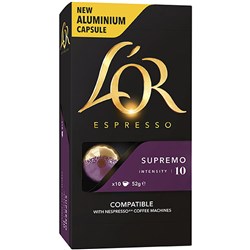 L'OR ESPRESSO COFFEE CAPSULES SUPREMO BOX OF 100
