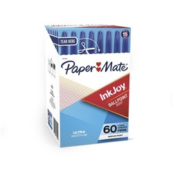 PAPERMATE INKJOY 100 BALLPOINT PEN 1.0MM BLUE BOX OF 60