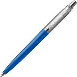 PARKER JOTTER ORIGINALS BALLPOINT PEN BLUE BARREL STAINLESS CLIP REFILL BLUE