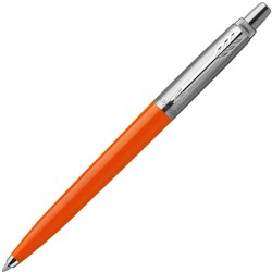 PARKER JOTTER ORIGINALS BALLPOINT PEN ORANGE BARREL STAINLESS CLIP REFILL BLUE