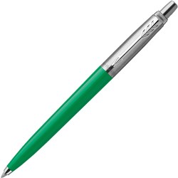 PARKER JOTTER ORIGINALS BALLPOINT PEN GREEN BARREL STAINLESS CLIP REFILL BLUE