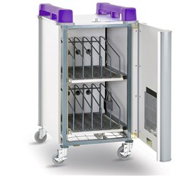 LAPCABBY 10 DEVICE VERTICAL LAPTOP CHARGING TROLLEY WHITE