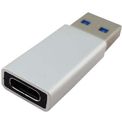 SHINTARO USB-A MALE TO USB-C FEMALE ADAPTOR SILVER