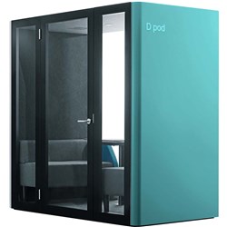 INAPOD ACOUSTIC OFFICE POD SERIES 1 - DOUBLE POD 2200W 1200D X 2170MMH TURQUOISE
