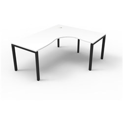 RAPIDLINE DELUXE INFINITY CORNER WORKSTATION PROFILE LEG 1500/1500MMW WHITE/BLACK