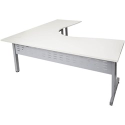 RAPIDLINE C LEG CORNER WORKSTATION 1800/1500W X 700D X 730MMH NATURAL WHITE /SILVER