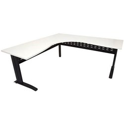 RAPIDLINE RAPID SPAN CORNER WORKSTATION 1500/1500W X 700D X 730MMH WHITE/BLACK