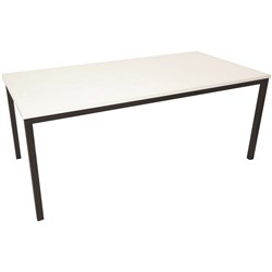 RAPIDLINE STEEL FRAME TABLE 1200W X 600D X 730MMH WHITE TOP BLACK FRAME