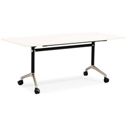 RAPIDLINE TYPHOON FLIP TOP TABLE 1800W X 750D X 750MMH WHITE TOP BLACK FRAME
