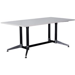 RAPIDLINE TYPHOON BOARDROOM TABLE 1800W X 900D X 750MMH WHITE TOP BLACK FRAME