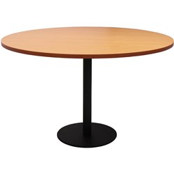 RAPIDLINE ESTILO DISC BASE ROUND TABLE 1200D X 755MMH BEECH TOP BLACK BASE