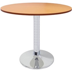 RAPIDLINE ESTILO DISC BASE ROUND TABLE 1200D X 755MMH BEECH TOP SILVER BASE