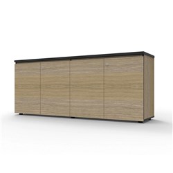 RAPIDLINE INFINITY SWING 4 DOOR CUPBOARD 1800W X 450D X 730MMH OAK WITH BLACK EDGE
