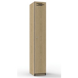 RAPIDLINE INFINITY MELAMINE 1 DOOR LOCKER 305WX455DX1850MMH OAK WITH BLACK EDGING