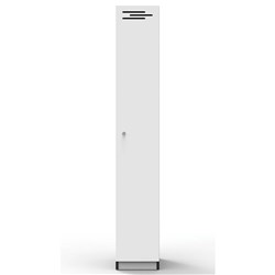 RAPIDLINE INFINITY MELAMINE 1 DOOR LOCKER 305WX455DX1850MMH WHITE WITH BLACK EDGING