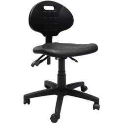 RAPIDLINE LABORATORY CHAIR MOULDED POLYURETHANE HEIGHT ADJUSTABLE BLACK