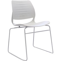 RAPIDLINE VIVID VISITOR CHAIR WHITE METAL SLED BASE WHITE POLY SHELL