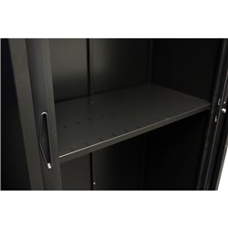 RAPIDLINE GO STEEL TAMBOUR ACCESSORY SLOTTED SHELF 760W X 380D X 25MMH BLACK