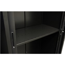 RAPIDLINE GO STEEL TAMBOUR ACCESSORY SLOTTED SHELF 1050W X 380D X 25MMH BLACK