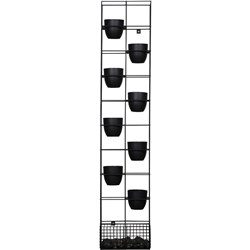 RAPIDLINE RAPID BLOOM VERTICAL GARDEN 395W X 210D X 1940MMH INCLUDES POTS AND STONES BLACK