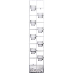 RAPIDLINE RAPID BLOOM VERTICAL GARDEN 395W X 210D X 1940MMH INCLUDES POTS AND STONES WHITE