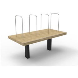 RAPIDLINE DESK MOUNTED SHELF 600W X 300D X 450MMH NATURAL OAK BLACK FRAME