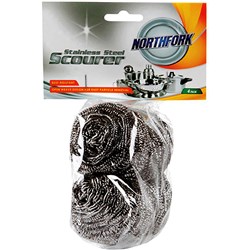 NORTHFORK STAINLESS STEEL SCOURERS PACK OF 4
